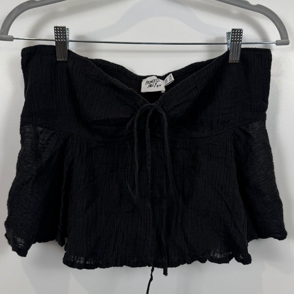 Strapless Tie-Front Sheer Organic Cotton Top